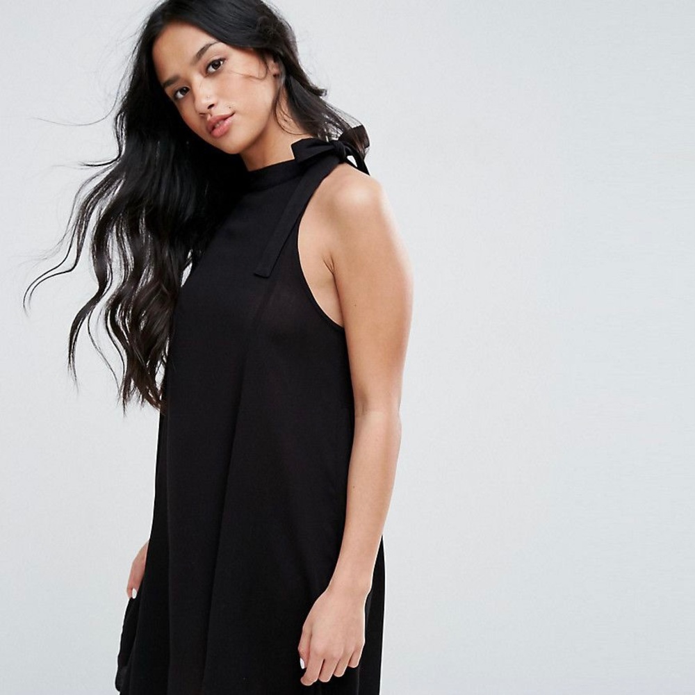 ASOS Little Black Gauze Summer Sun Dress BNWT Size 10